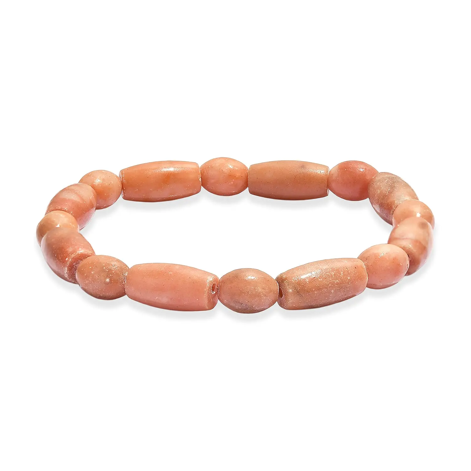 Melon Peach Chilli Beaded Stretch Bracelet 115.00 ctw
