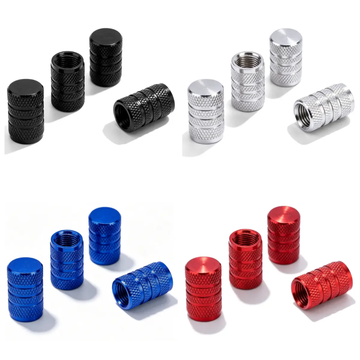 4/8/16Pcs Universal Aluminum Tire Valve Stem Caps, Anti‑Leak Dustproof Air Valve Covers
