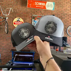 F your feeling black silver leather patch hat