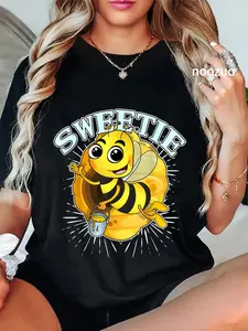 100% Cotton Cute Little Sweetie Bee Cartoon Bees Lovers Gift Sweet Honey T-Shirt
