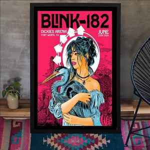 Poster Blink-182 Tour In Fort Worth, TX On June 25 2024 Unframed Wall Art Decor