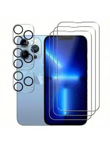 [3+3]3pcs Tempered Glass Screen Protector + 3pcs Camera Lens Protector For IPhone12/13/14/15/16/Pro/ProMax