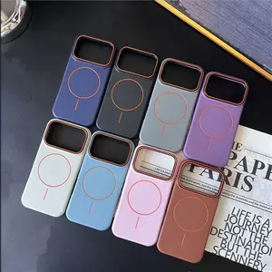 Frosted leather textured magnetic case | Soft to the touch, plush lining for added comfort for iphone 17 pro max cases for men iphone 16 case 16 pro max case phone case iphone 13
