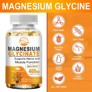 Magnesium Glycinate 400mg With Vitamin B6 & D | Support Sleep, Muscles, Nerves, Energy Dietary Healthcare | Vegan, Non-GMO | 120 Capsules Nutrition Nature