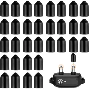 32 pcs Dog Shock Collar Rubber Tips Anti Bark Collars Caps Training Collar Replacement Silicone Covers Column Conductive Rubber Sleeve Extra Contact Points for Pet Puppy Training Stop Barking