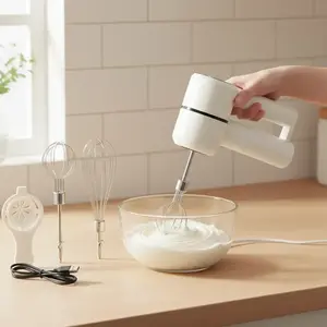 Electric Hand Whisk With USB Charging, Multi-Functional Kitchen Gadget for Baking & Mixing, USB Rechargeable Mixer