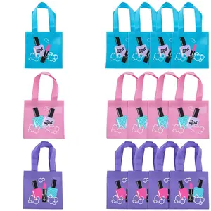 6" x 6" Mini Spa Party Nonwoven Tote Bags - 12 Pc.