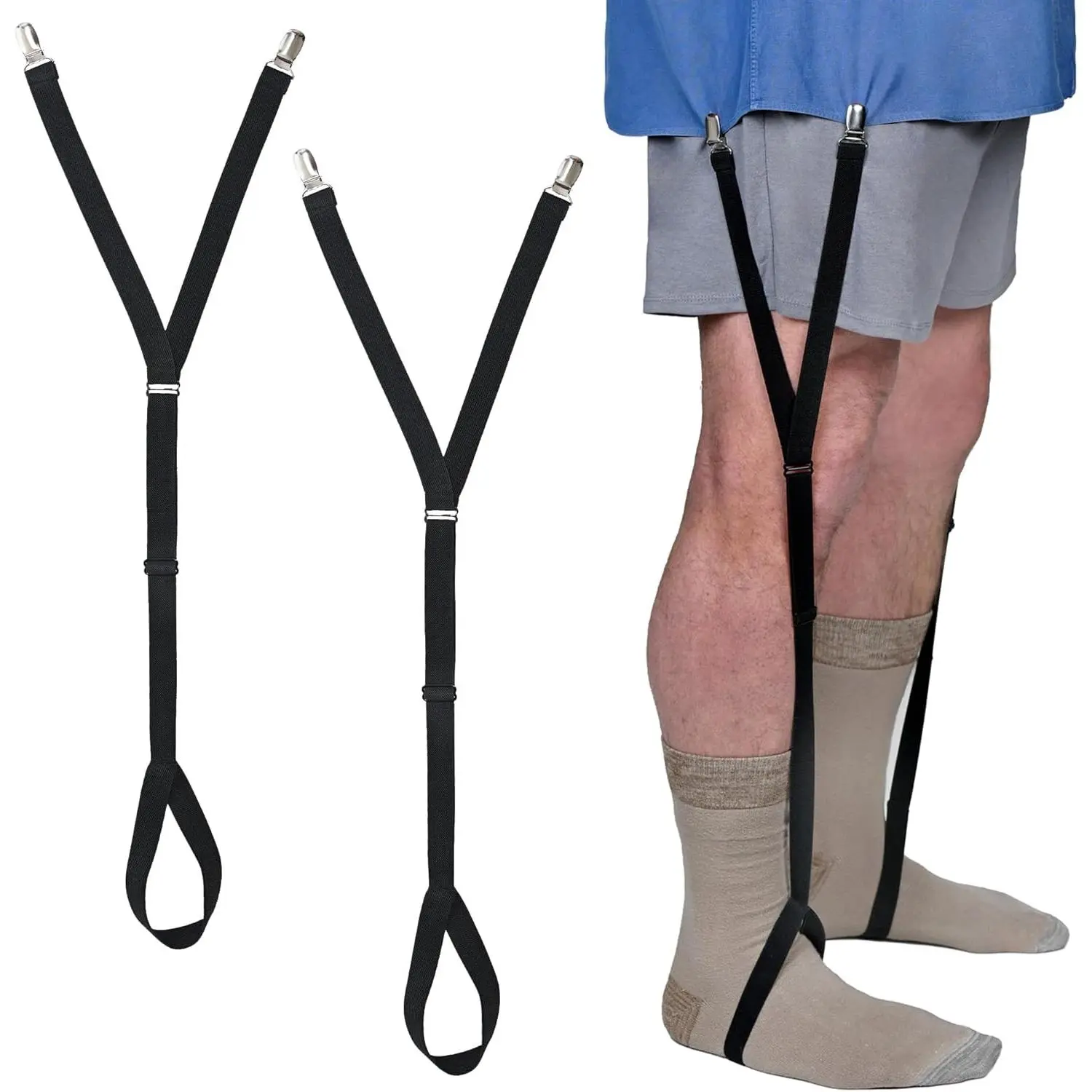 Shirt Stays for Men - Elastic Black Garters for Men and Women - Extendable Shirt Keepers