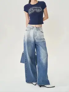 Women's Ombre Print Pants, Fashion Casual Wide Leg Trousers for Daily Outdoor Wear, Ladies Bottoms for All Seasons