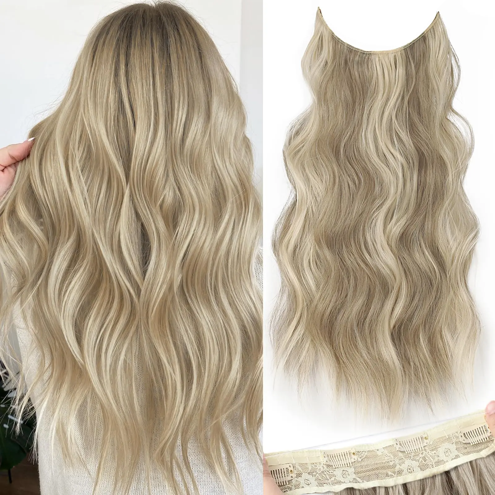 20 Inch Ash Brown mix Platinum Blonde