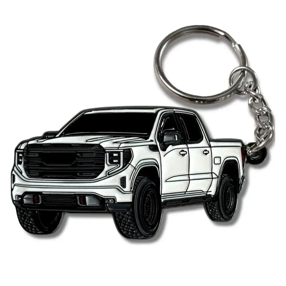 Sierra Metal Keychain compatible with GMC Sierra 1500 Accessories AT4 Denali 2025 2024 2023 2022 Fob Key Chain Truck Gift Unique Ideas for Truck Lovers