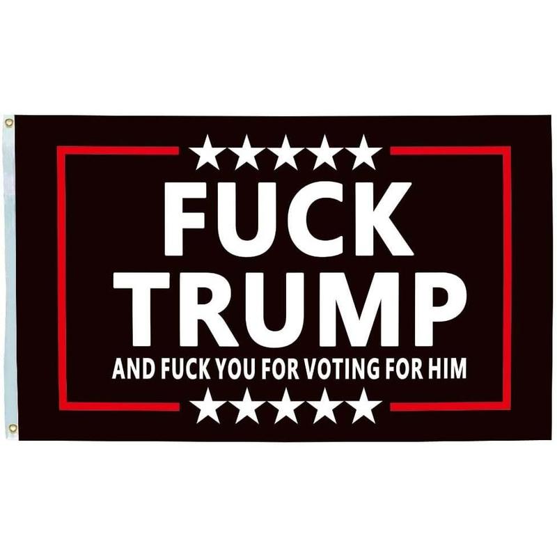 Tapestry Fuck Trump Flag Anti Trump and Fuck You for Voting for Him Flags  Feet Indoor Outdoor Banner Decor Light Peach