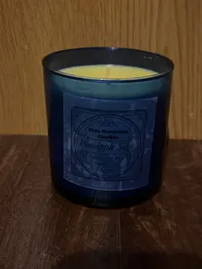 Pineapple Sage 8oz Soy Candle- Blue Jar