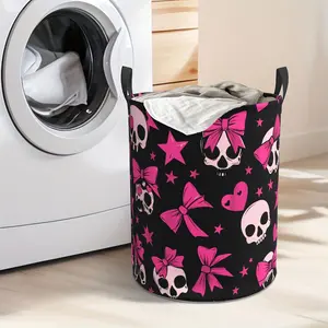 Laundry Hamper, Skull And Rose Laundry Basket, Foldable Storage Bin For Bedroom, Clothes Organizer Basket, Laundry Hamper, Collapsible Organizer Basket For Storage Bin Toy Bins, Halloween Basket, Fall Basket, Halloween Baskets, Spooky Basket