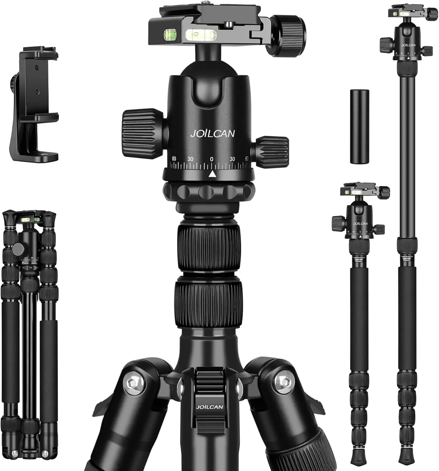80/85 inches Heavy Duty Tripod for Camera and Phone, 85" Camera Monopod Tripods, DSLR Binoculars Spotting Scope Camcorders Video Tripod Stand, 360  Ball , 35 lbs Loads