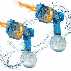 Electric Water Gun for Kids & Adults, Automatic Water Blaster with LED Lights, Rotating Drum Chamber, Sound Effects, Slide-Back Action, 20–26 FT Range for Pool Beach Backyard.glowing rainbow LED water blaster,super soaker watergun,summer new arrival