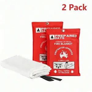 Emergency Fire Blanket, 39.37x39.37in Fiberglass, Lightweight, Fire Retardant, Safe for Kitchen, Home, Camping, Picnic, Survival, Fire Suppression