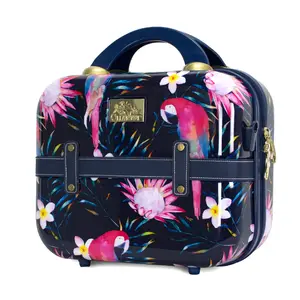 World Traveler Chariot Vintage Trunk Style Cosmetic Case - Parrot