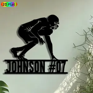 1pc American Football Player Metal Wall Art, Johnson #07 Statue Mural, Intricate Craftsmanship, Artistic Metalwork, Perfect for Fathers Day, Housewarming Decor, Perfect for Man Cave Game Room Garage Decor, Ideal Gift for Football Enthusiasts.