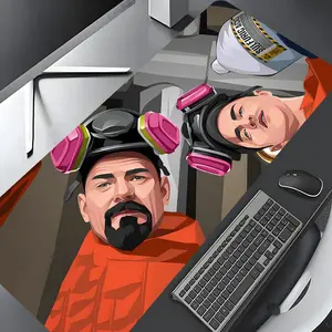 Trendy Character Design Large Gaming Mouse Pad, Stylish Desk Protector with Non-Slip Rubber, Multi-Size for Laptop & Desktop Use, Gaming Mousepad