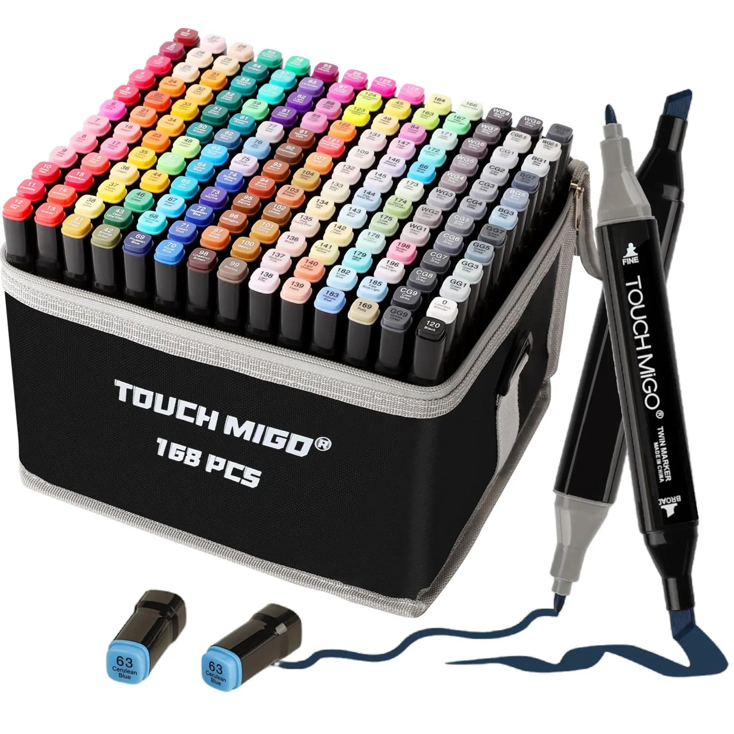 Alcohol Markers Set, 1 Set Double Tip Art Marker Set, Dual Tip Permanent Art Markers for Students Adults, Alcohol Based Markers Set for Coloring Drawing Sketching, Waterproof Brush Markers, Brush Marker Pen