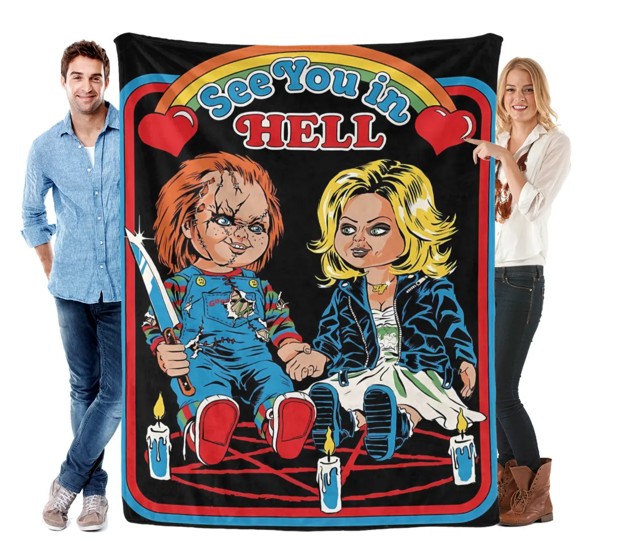 Bride Of Chucky Horror Movie Flannel Blanket Throw - Soft Bed Blanket, Loot Fright, New, See You In Hell 2018, Flannel Blankets