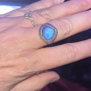 Live Jewelry C: Silver Rings Moonstone Whimsical Witchy 925 Stirling Round Gemstone Polished Gemstone