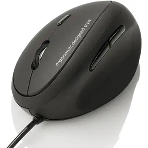 Wired Ergonomic Optical Vertical Mouse for Small Hands-Reduce Wrist Strain, 1000/1600 Adjustable DPI, 6 Buttons, Compatible With MacBook, For PC, For Laptop, For Desktop, For Windows, For Mac OS, Black