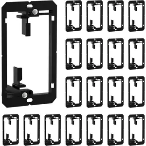 20 Pack Low Voltage Mounting Bracket, 1 Gang Low Voltage Box Brackets for Single Gang Wall Plate, Telephone Wires, Network Cables, HDMI, Coaxial, Speaker Cables, Black