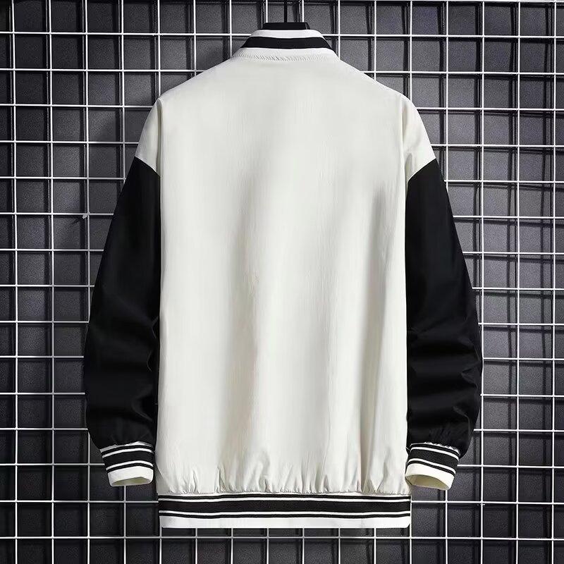 Men's Baseball Jacket Fashion Casual Letter Number Print Button-down Tops Streetwear Clothing
