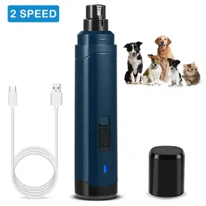 1pc 2-Speed Quiet USB Rechargeable Dog Nail Grinder | Cordless Professional Pet Nail Trimmer for Small, Medium & Large Dogs & Cats