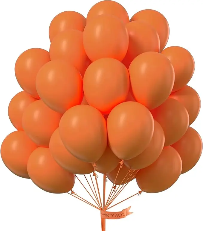 PartyWoo 50pcs 12in Round Rubber Burnt Orange Boho Brownish Balloon Arch Kit - Decorative, Colored, Birthday Theme, Cluster Balloons for Wedding, Fall Party Supplies, Decorative Balloons Balloons