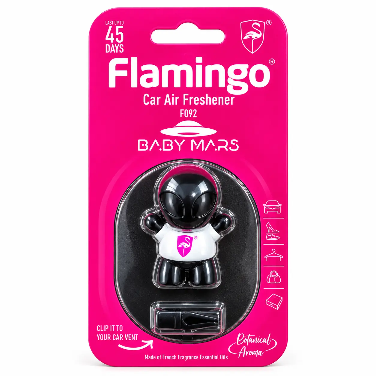 Flamingo Baby Mars Car Air Freshener - Dark Ice Scent, Up to 45 Days Long-Lasting Automotive Interior Fragrance Accessory
