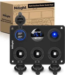Nilight Dual Cigarette Lighter Socket with Wire 12V Dual Power Plug Replacement Cigar Lighter receptable with Cover and Mounting Screws for Cars Trucks RVs Boats ATVs