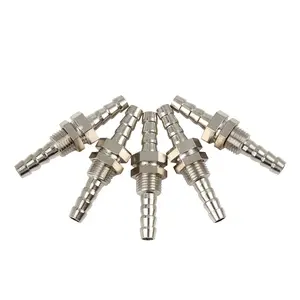 Automotive 1/16 Inch NPT 6mm Male Thread Fitting Barb Hose Tail Connector Zinc Plated 5pcs