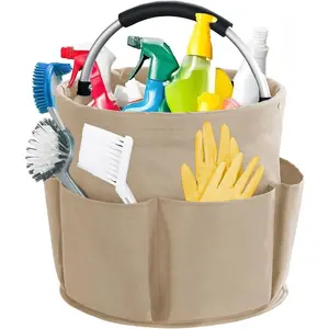 Cleaning Storage Bucket with Handle, 17L Folding Cleaning Basket, Space-Saving Detergent Rack, Cleaner Organizer Box, Cleaning Supplies Storage Basket, Under Sink Organizers