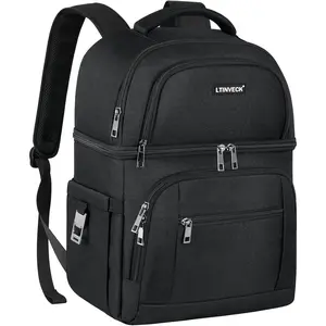 Cooler Backpack,Insulated Backpack Cooler Leakproof Double Deck Cooler Bag for Men Women RFID Lunch Backpack