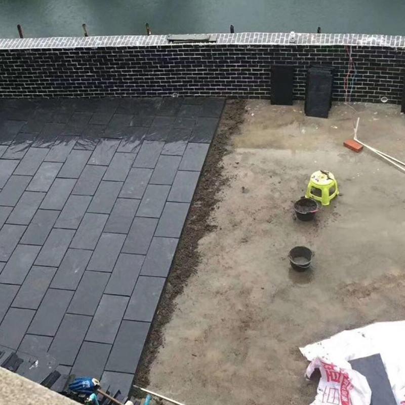 Natural black Natural Culture Stone Veneer slabs for outdoor gardens—stepping stones, egg-shaped decorative stones, pathway stones, and paving bricks