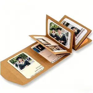 Kraft Paper Accordion Photo Album, Graduation Keepsake Scrapbook, Expandable DIY Memory Book for College & High School Graduates