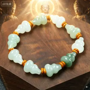 Spiritual Jade Gourd Charm Bracelet - Positive Energy