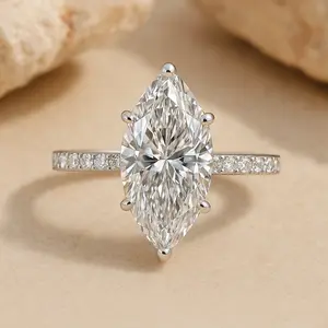 Solarii Hidden Halo Marquise Cut 2.0ct Engagement Ring – 5A Cubic Zirconia CZ, 925 Sterling Silver, Perfect for Daily Wear for Women – Look at This, Refresh Your Look, Find Your Perfect Travel Suit