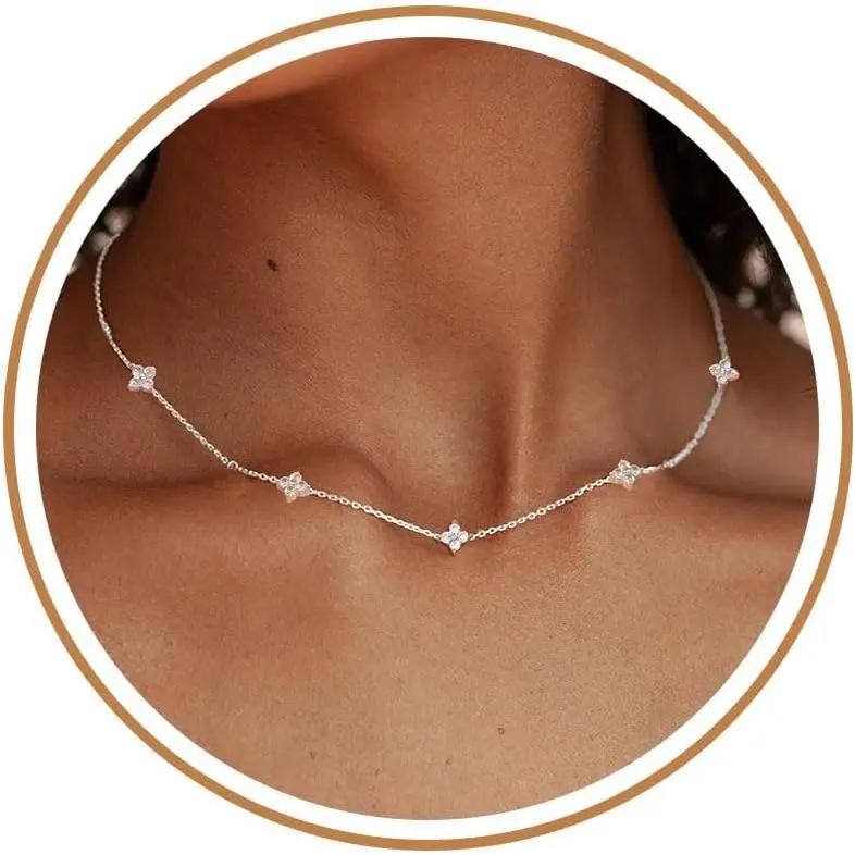 C- Flower Necklace-Silver