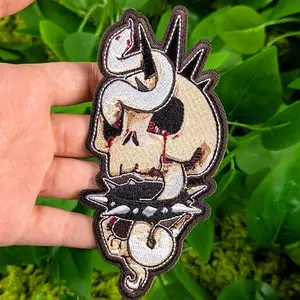 Chess Embroidery Patch, Self-Adhesive Iron-On, Suitable for Clothes, Jackets, Hats, Accessories, Easy Application, Durable Design, Thorn Embroidery, Bull Head Embroidery