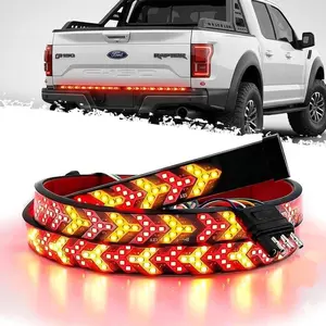 60 Inch LED Tailgate Light Bar, Sequential Arrow Turn Signal Strip, Brake & Reverse Lights, IP67 Waterproof Truck Light for Pickup, SUV,Spring Glow Up