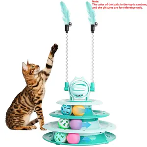 4-layer Cat Turntable Toy, Interactive Cat Teaser Toy, Pet Supplies for Indoor and Outdoor Use, Cat Scratcher, Cat Teething Toy
