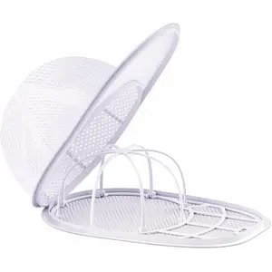 Hat Washer Cage for Baseball Caps, Durable Cap Form Holder for Washing Machine & Dishwasher | Hat Cleaning Kit, White - 1 Pack