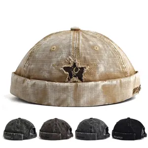 Four Seasons Cotton Solid Docker Cap Brimless Hat Beanie Hats Landlord Sailor Cap Men and Women