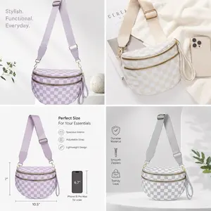 Crossbody Bag with Adjustable Strap and Zipper Closure girl fashionable casual