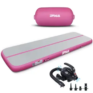 Gymnastics Mat Inflatable Tumbling Mat 4 inches Thickness Air Floor Tumble Air Tumbling Mat Set with Pump for Training Cheerleading Home Use Beach Park and Water Use