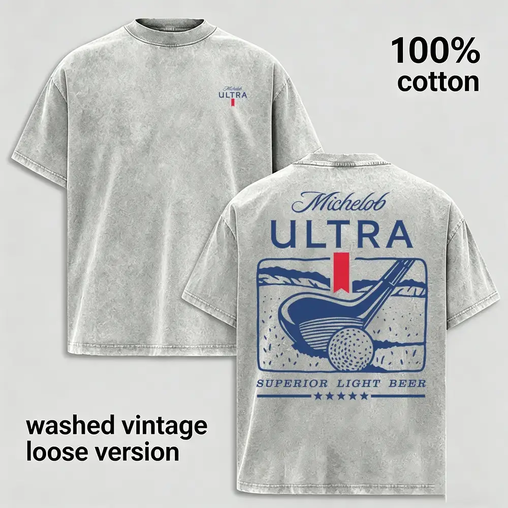Men's Vintage Washed Golf Graphic T Shirt 100% Cotton Oversized Casual Tee Retro Golf Club Print Shirt Lightweight Summer Streetwear Athletic Golf Lover Gift Unisex Graphic Top
